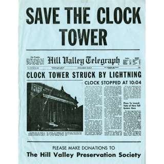 Lot 816 - “Save the Clocktower” circular from Back to the Future starring Eric Stoltz as “Marty McFly”