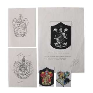HARRY POTTER AND THE PHILOSOPHER‘S STONE (2001) - Lot 1160 - Hand-drawn Gryffindor and Hogwarts Crest Designs