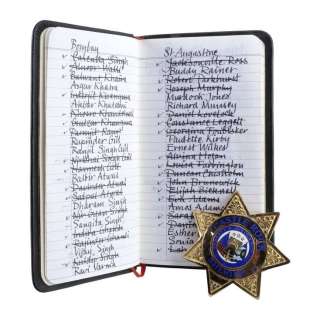 Needful Things (1993) | Leland Gaunt’s (Max von Sydow) Notebook and Sheriff Alan Pangborn’s (Ed Harris) Badge | Propstore