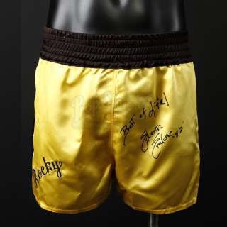 Rocky III (1982) | Rocky Balboa’s ( Sylvester Stallone) Autographed Boxing Shorts | Propstore