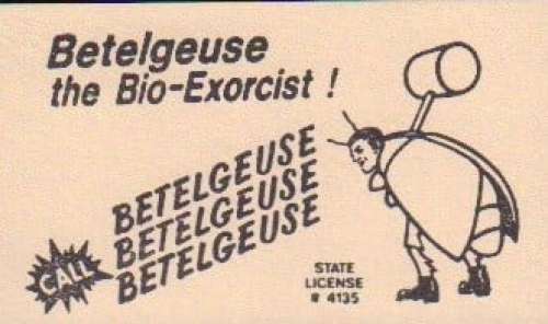 Beelejuice prop business card | Piece of the Past