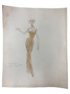 VINTAGE SKETCH ART COSTUME DESIGN DRAWING PRODUCTION BY BOB ROBERT CARLTON SIZE 11 1/2 X 14 1/2 | Los Angeles Estate Auction