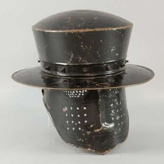 Lot 1306 - Excalibur (1981) - A metal helmet made for the John Boorman production, black painted with a foam…