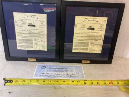 1997 "Titanic" Set Of WSL Tickets Won By Jack Movie Prop COA | misc / divers