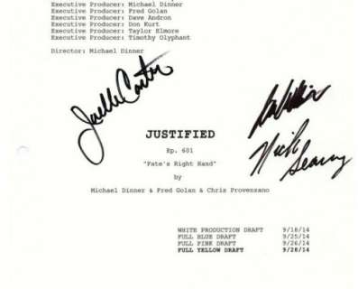 Justified | Signed Final Season Episode 601 Script (2 of 2) | ScreenBid
