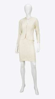 Lot 59 - William Travilla | Charlene Tilton "Dallas" Ecru Wedding Suit Ensemble