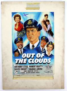 Out of the Clouds (1955) - Original hand painted poster artwork, starring Anthony Steel and… | Ewbank’s