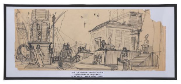 Lot 26 - A Bill Martin "The Egyptian" Concept Set Design Sketch. | Van Eaton Galleries