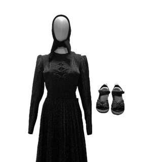 Women Talking Scarface Janz’s Frances McDormand Long Sleeve Dress, Apron, Slip, Prayer Cover & Sandals | VIP Fan Auctions
