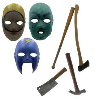 Dark Harvest Mask Set, Hammer, Bat, Axe & Butcher Knife | VIP Fan Auctions