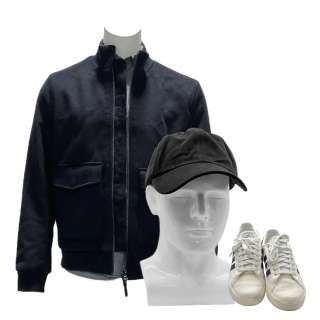 Self Reliance Andy Samberg Andy Samberg Screen Worn Jacket, Button-Up Shirt, Sneakers & Hat | VIP Fan Auctions