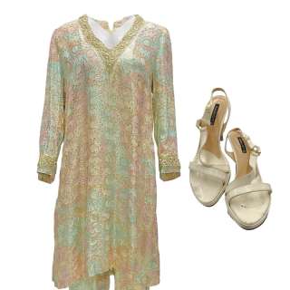 Lot #41: Minx Constance Elizabeth Perkins Screen Worn Blouse, Pants & Heels Ch 1 Sc 5 – 33 Ep 205