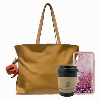 Lot #94: Challengers Tashi Screen Used Purse, Phone Case & Tea Cup Sc 7 – 31