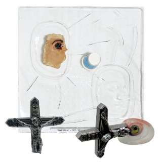 Maxxxine Detective Williams (Michelle Monaghan) Screen Used Stabbed Eye W/ Cross, Stabbed Eye Prosthetic & Cross | VIP Fan Auctions