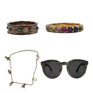 Saltburn Venetia Catton (Alison Oliver) Screen Worn Anklet, Sunglasses & Ring Set Ch 4 Sc 78 | VIP Fan Auctions