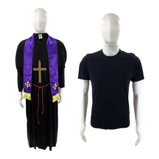 Saltburn Oliver Quick (Barry Keoghan) Screen Worn Priest Tunic, Necklace, Stole, T-Shirt & Belt Ch 16 Sc 37 | VIP Fan Auctions