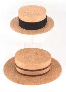 Dean Martin and Jerry Lewis a pair of stage used straw boaters, the first: with black ribbon band,… | Ewbank’s