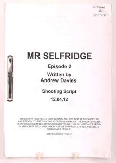 Lot 221 - Mr. Selfridge (TV Series, 2013-2016) - Original Shooting Script, ITV Studios Ltd., Episode 2,…