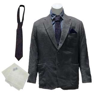 Knives Out (2019) Blanc (Daniel Craig) Production Worn Jacket, Button-Up Shirt, Pocket Square, Handkerchief & Tie Set | VIP Fan Auctions