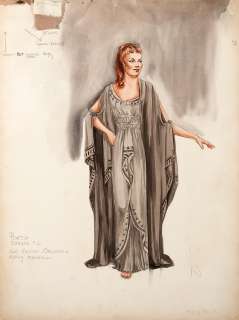 A Deborah Kerr costume design sketch from "Julius Caesar" | Bonhams