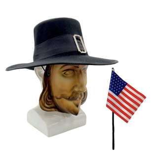 Thanksgiving Production Used Pilgrim Mask, Hat & Flags | VIP Fan Auctions