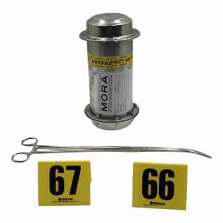 Red One MORA Agents Screen Used Evidence Canister, Forceps, #66 Evidence Tent & #67 Evidence Tent | VIP Fan Auctions