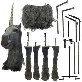 Death of a Unicorn Stallion Unicorn Screen Used Head, Chest, 2 Leg Set, Horn & 9 Flat Metal Bars | VIP Fan Auctions