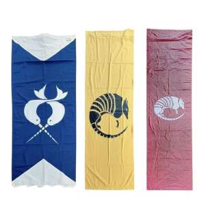 Lot #29: Into The Badlands (2015-2019) Screen Used Narwhal Territory Banner & (2) Armadillo Territory Banners