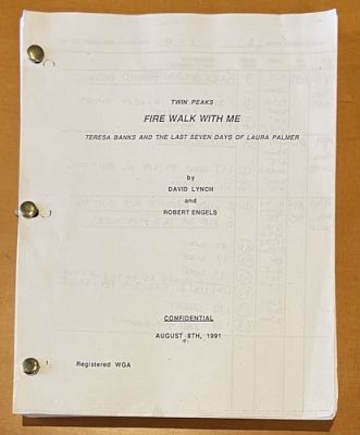 DAVID LYNCH ESTATE- TWIN PEAKS FIRE WALK WITH ME SPECIAL SCRIPT SUPERVISOR NOTES