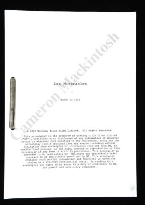 Lot 6259 - Les Misérables (2012) Original Production Script as used on the film directed by Tom Hooper… | Ewbank’s