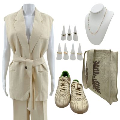 The Wrecking Crew Haunani Palakiko Screen Worn Vest W/ Belt, Pants, Necklace, Purse, (7) Rings & Sneakers Ch 2 Sc 36pt1 | VIP Fan Auctions