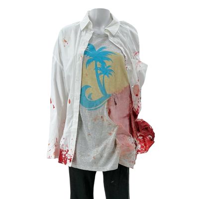 Lot 72: Mercy Nicole Raven Screen Worn Button-Up Shirt, T-Shirt & Pants Ch 1 Sc Multiple | VIP Fan Auctions