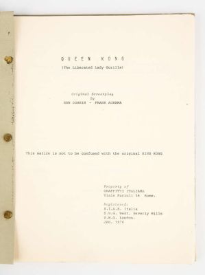Queen Kong (1976) Original Production Script as used during filming on the production directed by… | Ewbank’s