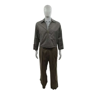 Lot 46: Marty Supreme Mitch Screen Worn Stunt Double Jacket, Button-Up Shirt & Pants Ch 1 Sc 171pt2 | VIP Fan Auctions