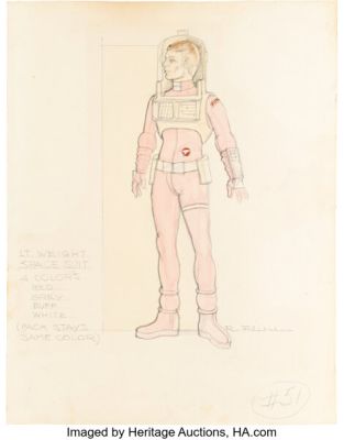 Star Trek: The Motion Picture (Paramount, 1979), Original Costume Sketch for Lightweight Space Suit by Robert Fletcher. | Heritage