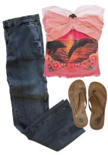 Jessica Alba Costume From ’’Into The Blue’’ Co-Starring Paul Walker -- Eye-Catching Top of Dolphins & Sun Setting Over the Ocean | Nate Sanders