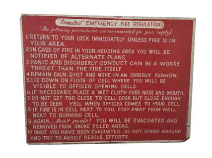 Escape From Alcatraz (1979) Inmate Fire Regulations Movie Props | Premiere Props
