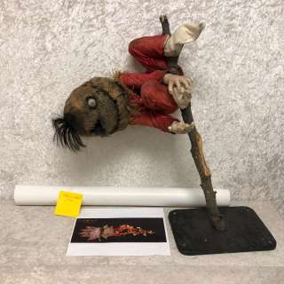"Trick ’r Treat" Movie - Original Screen Used Baby Sam hanging on tree bark prop w/ movie poster & S | Direct Liquidation
