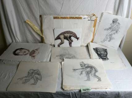 Lot 250 - "Dark Angel" Nov 2001 - May 2002 original concept sketches by Bill Terezakis