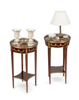 The Crown | A pair of Louis XVI-style mahogany and gilt-metal mounted occasional tablesFirst seen in Season 1, for the Audience Room set (qty) | Bonhams