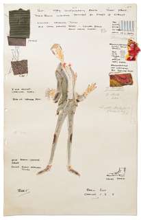 Original ‘‘Mary Poppins‘‘ Costume Sketch of Dick Van Dyke as Bert -- Large Sketch Measures 14.5‘‘ x 23‘‘, from the Estate of ‘‘Mary Poppins‘‘ Producer Bill Walsh
