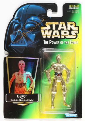 Anthony Daniels as C-3PO in Star Wars Signed Kenner Power of the Force Action Figure | SWAU