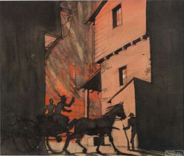 A Pre-Production Watercolor Set Painting Signed by William Cameron Menzies from "Gone With The Wind." | Heritage