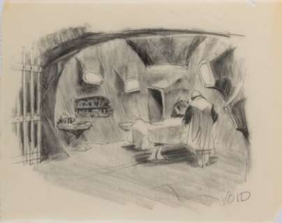 Mentor Huebner Large Concept Depicting Ape Surgeons Operating on "Taylor" from Planet of the Apes (TCF, 1968).