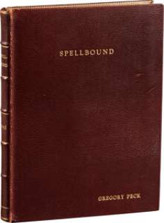 Personal book-bound final script for Alfred Hitchcock‘s Spellbound (Selznick International Pictures, 1945), signed and inscribed by David O. Selznick.