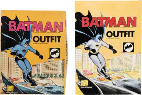 Batman Outfit Costume in Original Box with Artwork (Berwick, 1966). | Heritage