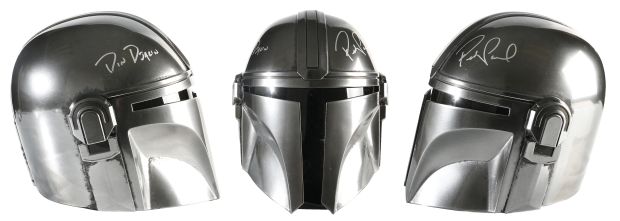 Pedro Pascal as Din Djarin / The Mandalorian in Star Wars: The Mandalorian and Grogu (SWAU) Signed Prop Replica Helmet with Character Name | SWAU