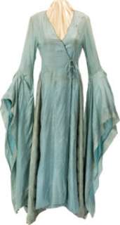 Sansa Stark (Sophie Turner) Aqua Kimono from Game of Thrones (HBO® Original 2011-2019, Season 1).