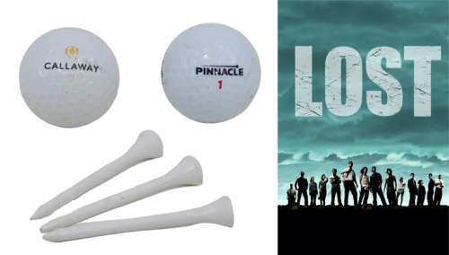 Lost ABC TV Series Production Used Golf Balls & Tees - 2004 | SWAU