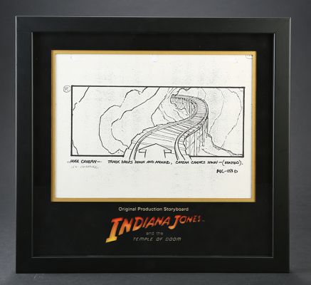 Indiana Jones And the Temple of Doom | Original Production Storyboard Copies - Mine Cart Track in Cavern | Propstore (Buy Now)